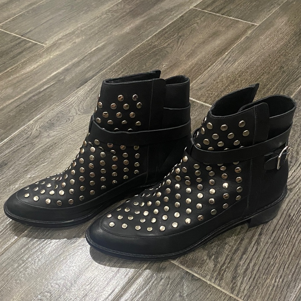Loeffler Randall Studded Black Ankle Boots